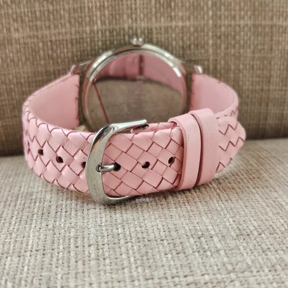 Twiggy London Wristwatch Pink Leather Strap White Face Quartz Analog Wrist Watch - Picture 6 of 12